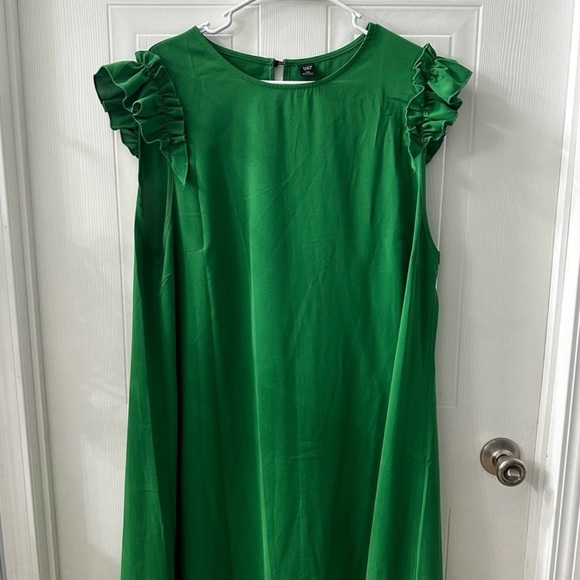 Two Ruffle Sleeve Romantic Dresses Blue and Green Romantic - Picture 7 of 12